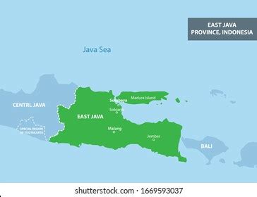 East Java Province Map Indonesia Country Stock Vector (Royalty Free) 1669593037 | Shutterstock