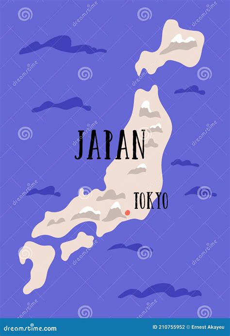 Map Of The City Of Tokyo, Kanto, Island Honshu, Japan Royalty-Free Stock Photo | CartoonDealer ...