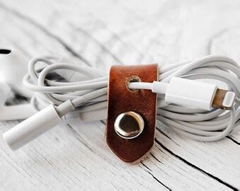 iPhone Cord Organizer Stocking Stuffers Leather Travel Tech | Etsy