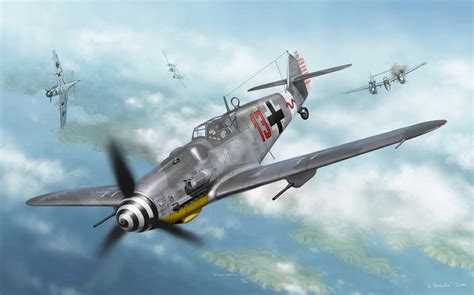 Рисунок Messerschmitt Bf-109 G-6 на рабочий стол | Авиация War Wallpapers