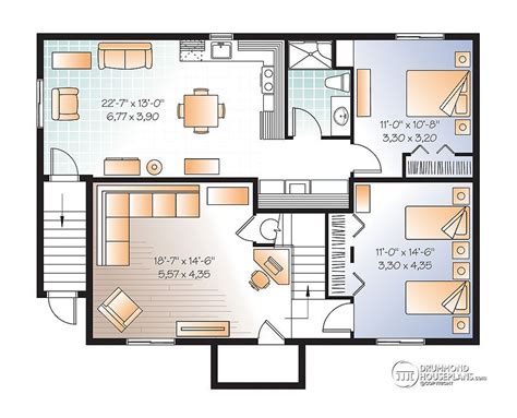 House plans with basement apartment - Drummond Plans | Basement apartment, Bedroom house plans