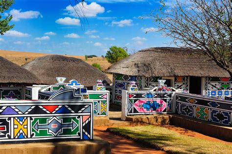 Ndebele Village (South Africa) Editorial Stock Image - Image of cultural, colour: 9854774