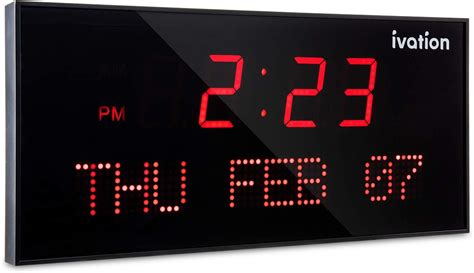 Amazon.com: Ivation Big Oversized Digital Blue LED Calendar Clock with ...