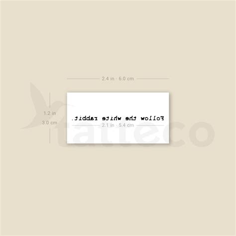 Follow The White Rabbit. Temporary Tattoo - Set of 3 – Tatteco