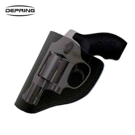 Concealed Carry Leather IWB Holster for Most J Frame .38 Special Revolvers Ruger LCR Smith and ...