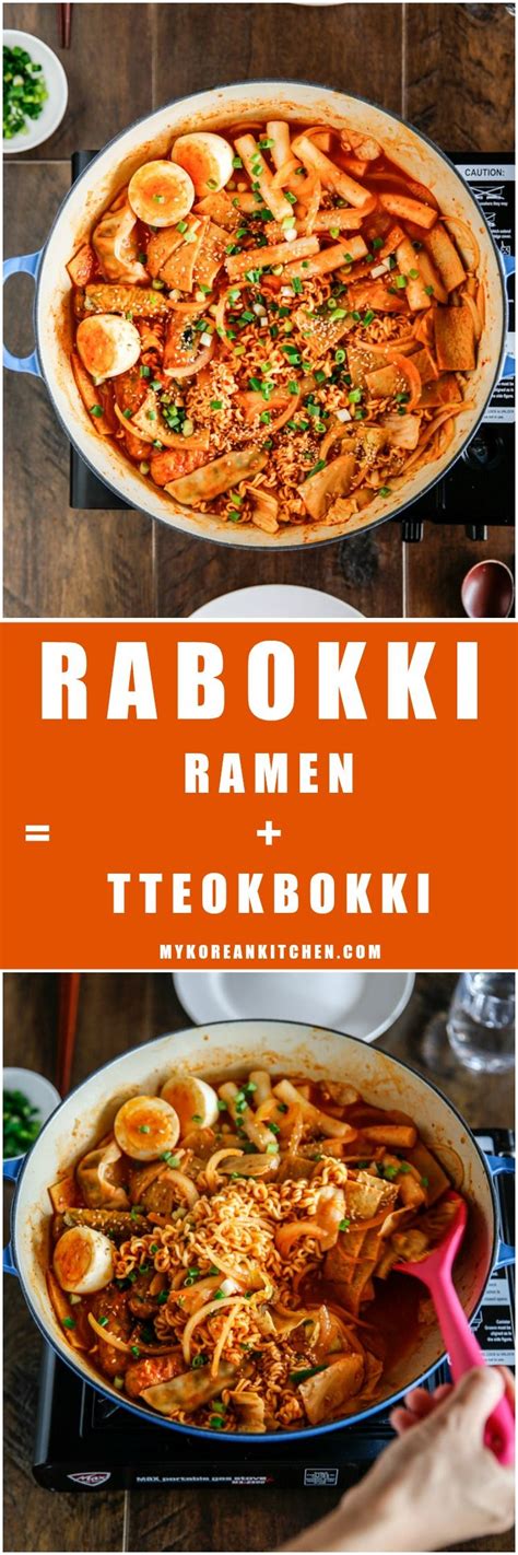 Rabokki - Instant Ramen Noodles + Tteokbokki (Korean spicy rice cakes) | MyKoreanKitchen.com ...