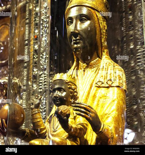 Black Madonna of Montserrat in Montserrat Monastery. Barcelona, Spain ...