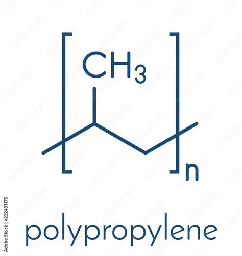 Polypropylene (polypropene, PP) plastic, chemical structure. Skeletal formula. Stock Vector ...