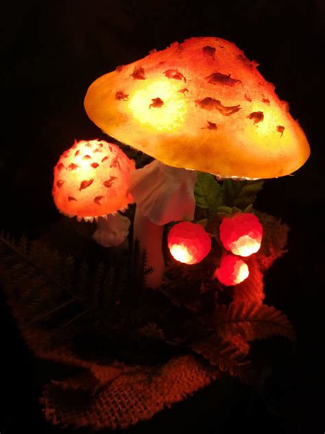 Mushroom lamp night light with magic light glowing | Etsy