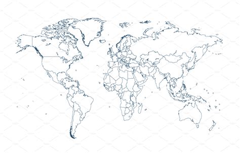 world map with borders white vector | Custom-Designed Web Elements ~ Creative Market