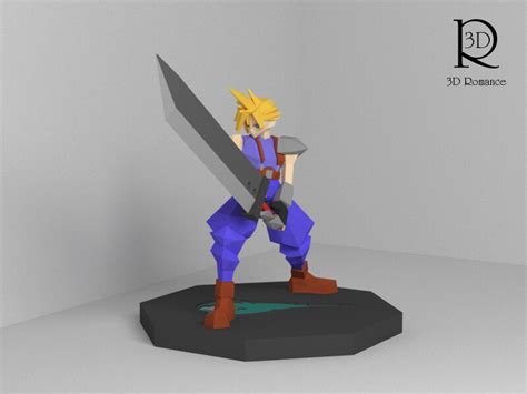 ArtStation - Cloud Strife Polygon Classic Battle Model for 3D Print | Resources