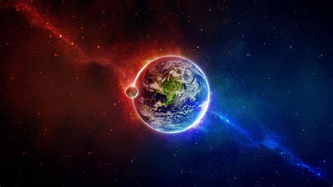 planet, Earth, Moon, Space Art Wallpapers HD / Desktop and Mobile Backgrounds