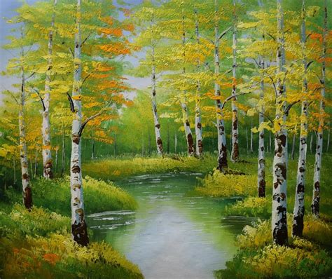 Aliexpress.com : Buy Hand Painted Oil Painting on Canvas Modern Abstract Tree Forest Landscape ...