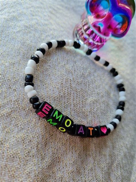 Emo at Heart Beaded Bracelet Emo Jewellery Emo Forever - Etsy | Diy kandi bracelets, Emo jewelry ...