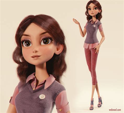 3d Model Girl Blender By Nazar Noschenko 1