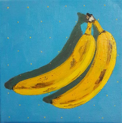 Banana Painting Bananas Still Life Painting 6x6 Inches