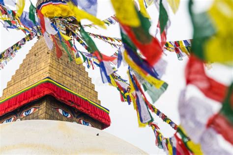 Boudhanath Stupa, One of the Largest Spherical Stupas in Nepal Stock Photo - Image of eyes ...