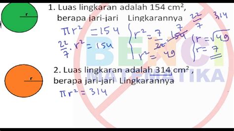 Rumus Luas Jari Jari Lingkaran Jari lingkaran rumus luas diketahui pada kelilingnya matematika