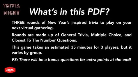 New Years Trivia Night: Virtual Game Pack Fun for Your Zoom Party With Family, Friends, or Work ...