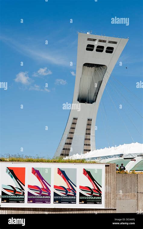 View of Montreal Olympic Stadium Tower Stock Photo - Alamy