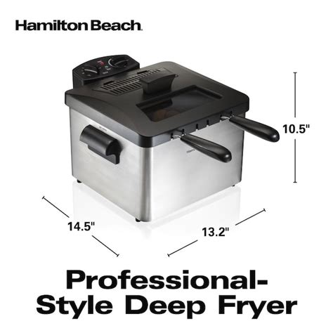 Hamilton Beach Professional-Style 12 Cup Deep Fryer | Stainless Steel | Removable Heating ...