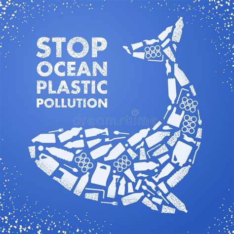 Stop Ocean Plastic Pollution. Ecological Poster Stock Vector ...