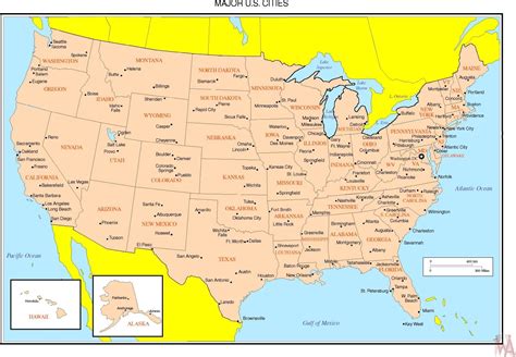 Us Map With Major Cities / Buy US Most Populated Cities Map - qse-alcn3