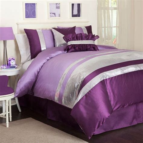 Jewel Purple and Silver Comforter Set by Triangle Home Fashions | dream room | Pinterest | More ...