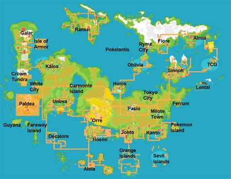 Pokemon World Map - Now with Paldea and Lental : r/PokemonMaps