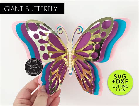 Large 3D Butterfly SVG, Butterfly SVG, 3D Paper Butterfly SVG, Butterfly Wall Decor, Butterflies ...