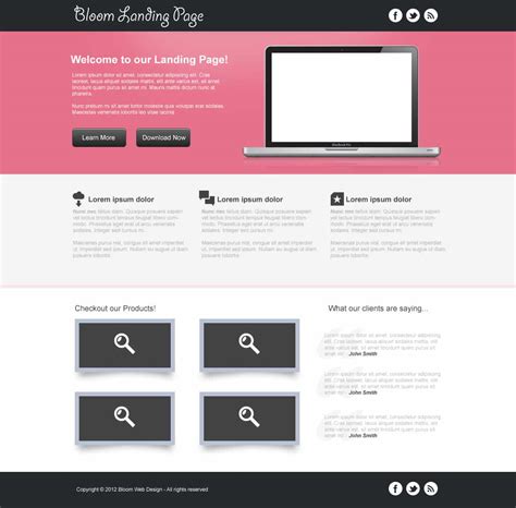 Design a Clean Landing Page Template in Photoshop (Free PSD) -DesignBump