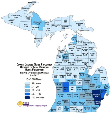 Michigan Population Density Map