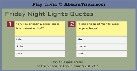 Trivia Quiz : Friday Night Lights Quotes