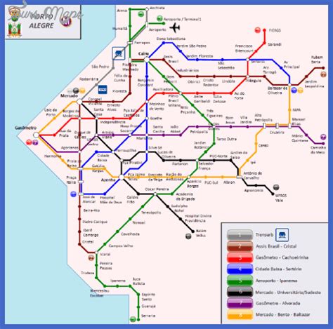 Porto Alegre Metro Map - ToursMaps.com