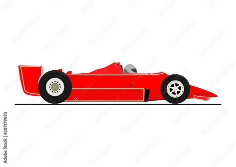 Sticker of racing car. Side view. Flat vector. Stock Vector | Adobe Stock