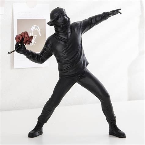 Banksy Flower Thrower Figurine Graffiti Banksy Art Flower - Etsy