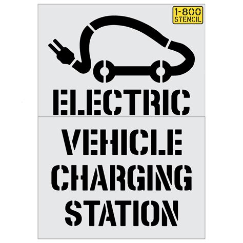 Electric Vehicle Parking and Charging Station Stencils — 1-800-Stencil