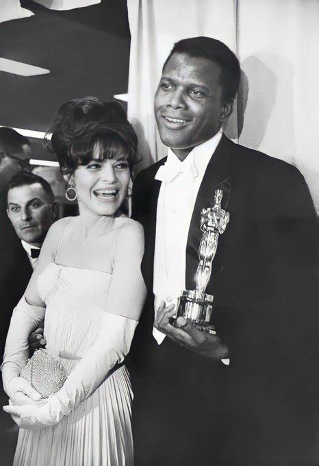 Anne Bancroft and Sidney Poitier at the 1964 Oscars.