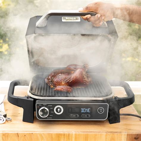 Ninja Woodfire Outdoor Grill & Smoker, 7-in-1 Master Grill, BBQ Smoker, & Outdoor Air Fryer with ...