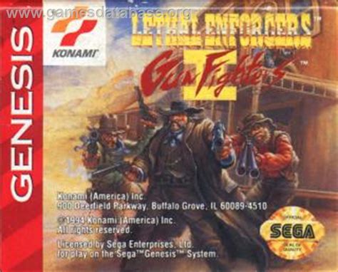 Lethal Enforcers II: Gun Fighters - Sega Nomad - Artwork - Cartridge