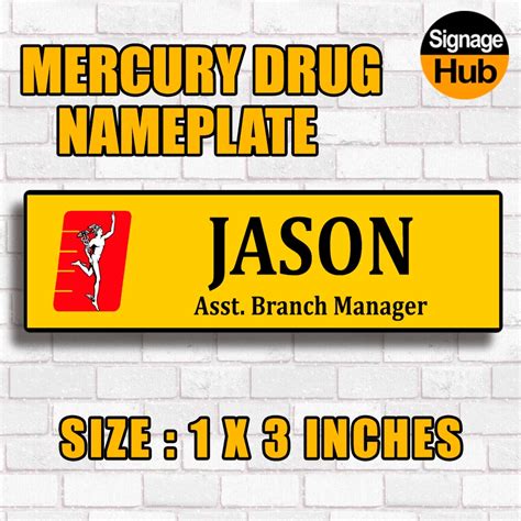 CUSTOM ACRYLIC NAMEPLATE MERCURY DRUG | WATERPROOF PRINT | Shopee Philippines