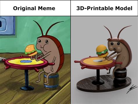 Free STL file SpongeBob Squarepants Cockroach Meme 🪳・3D printer model to download・Cults