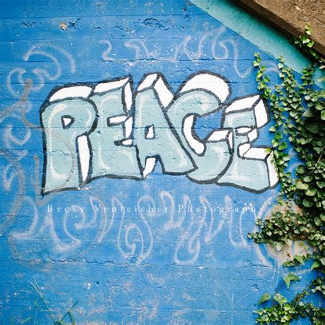 Peace graffiti art inspirational photo modern wall art | Etsy