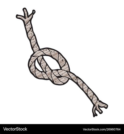 Digitally drawn rope knot design hand drawing Vector Image