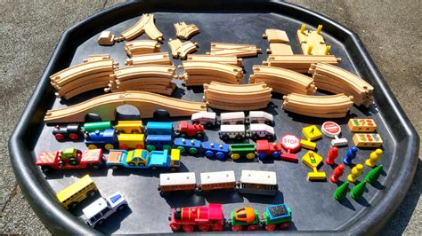 Wooden Magnetic Train Set. Wood Track & Accessories. ELC BRIO IKEA | in ...