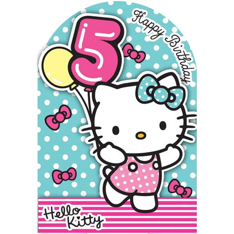 5th Birthday 3D Stand Up Hello Kitty Birthday Card (235135) - Character ...