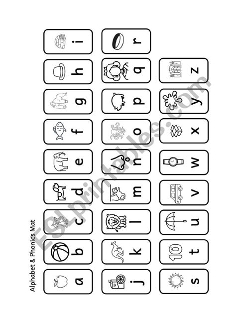 Alphabet and Phonics Mat or Chart (based on Phonics Song 2 language) - ESL worksheet by ielemo