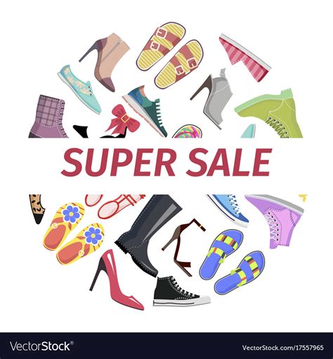 Supper summer shoes sale flat concept Royalty Free Vector