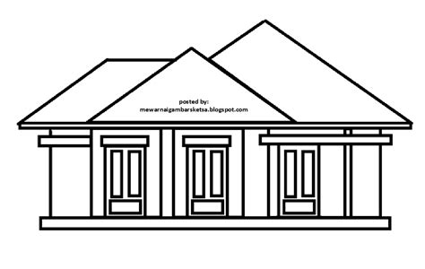 Gambar Mewarnai Gambar Sketsa Rumah 8 Depan Tempat Tinggal Gubuk Bangunan di Rebanas - Rebanas