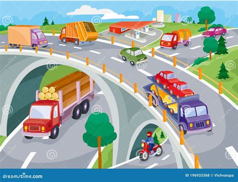 Highway Bridges Cartoon Vector | CartoonDealer.com #22256519